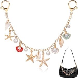 Gold Seashell Charm Purse Chain